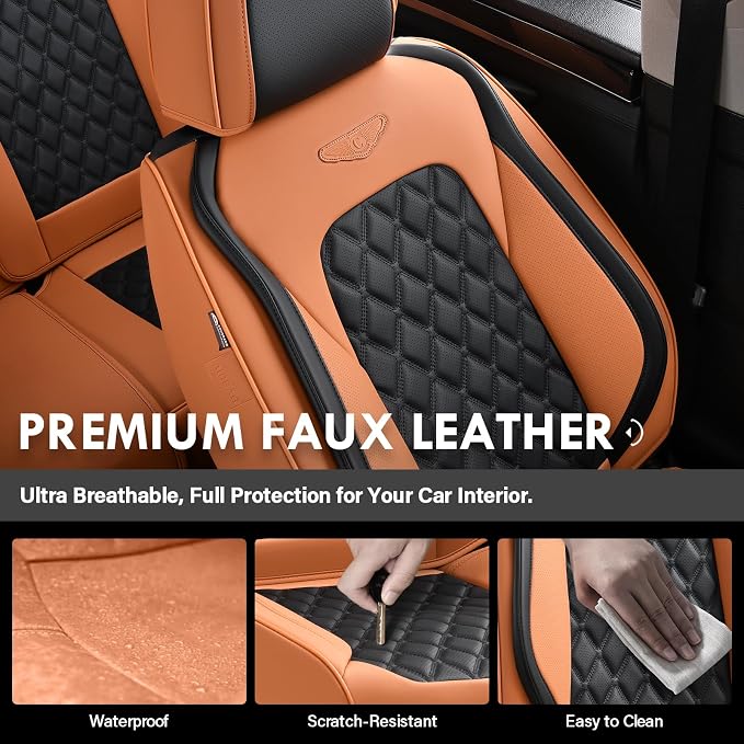 Universal Faux Leather Seat Covers — Full Set