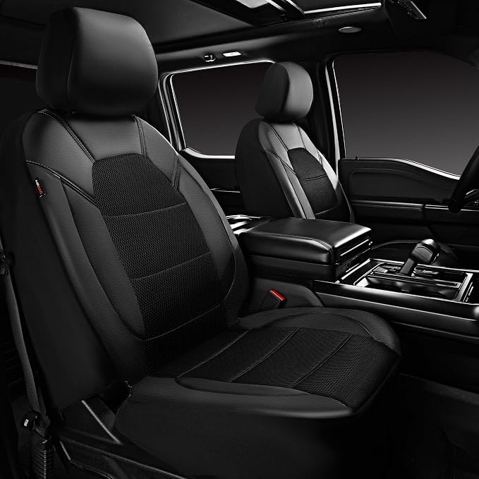 Universal Fabric Seat Covers — Full Set — Black