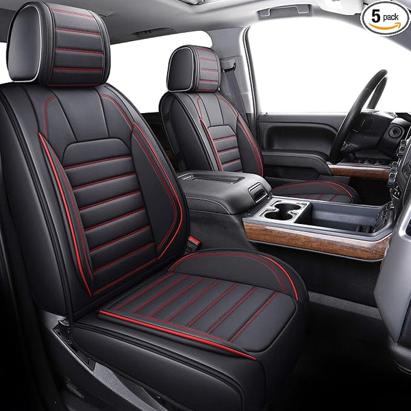 Seat Covers for Chevrolet Silverado / GMC Sierra — Full Set — Black / Red