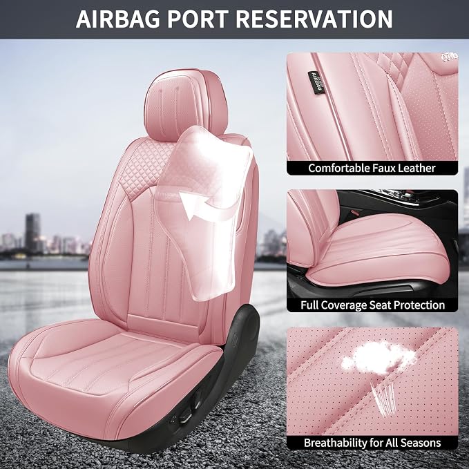 Seat Covers for Multiple Vehicles — Full Set — Pink