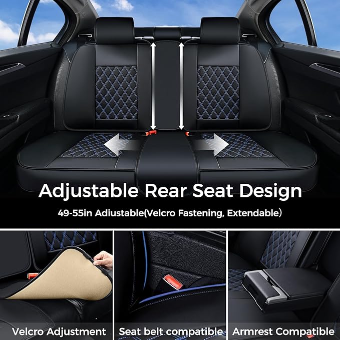 Universal Seat Covers — Full Set — Blue / Black