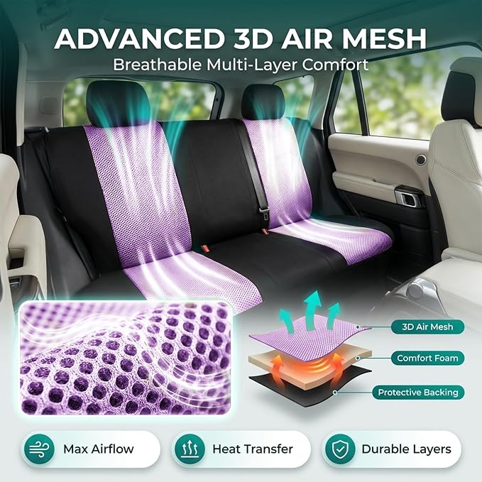 Universal Fabric Seat Covers — Front Seat — Purple