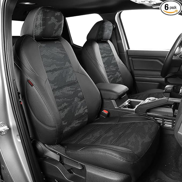 Faux Leather Seat Covers for Toyota Tacoma — Full Set — Black / Gray