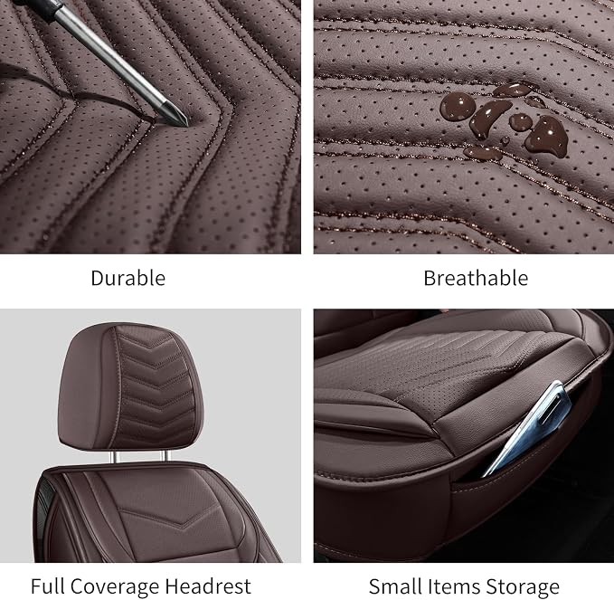 Universal Seat Covers — Full Set — Brown