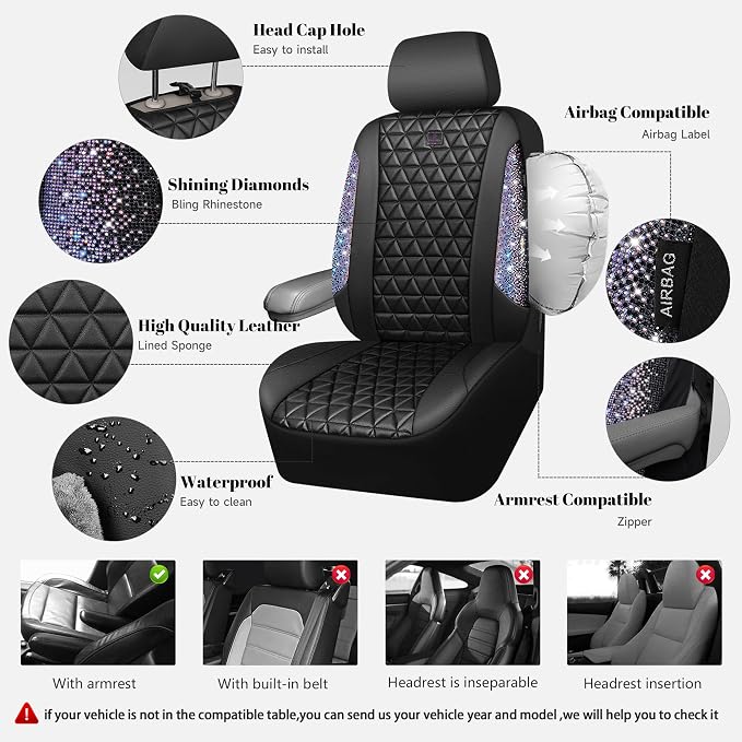 Car Seat Covers — Full Set — Black