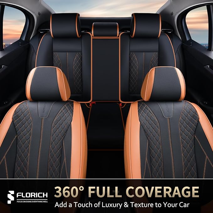 Universal Seat Covers — Full Set — Brown / Black