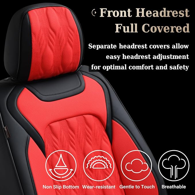 Universal Seat Covers — Full Set — Red