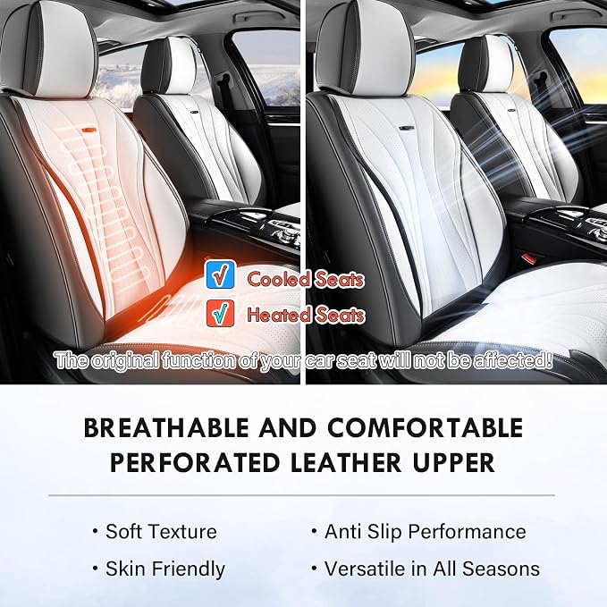 Universal Seat Covers — Full Set — Gray / White