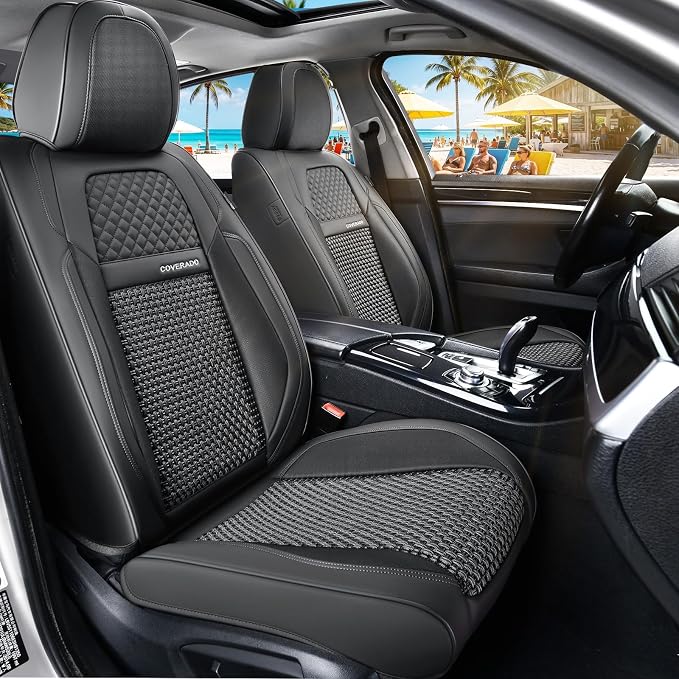 Universal Faux Leather Seat Covers — Front Seat