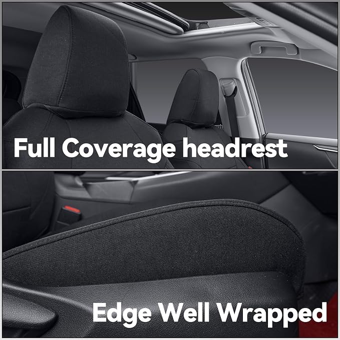 Fabric Seat Covers for Toyota Tacoma — Front Seat — Black