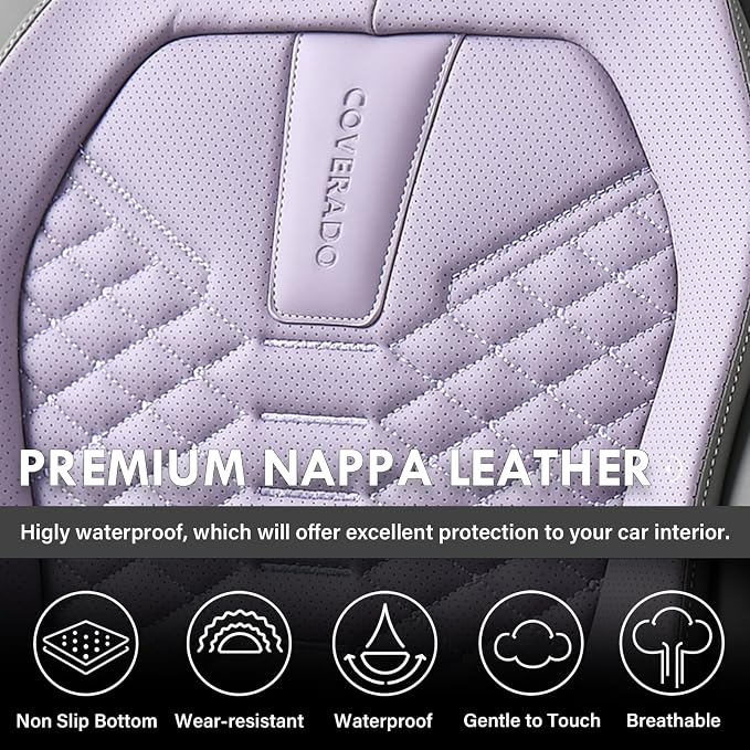 Universal Seat Covers — Front Seat — Gray / Purple