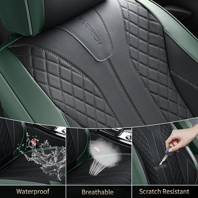 Universal Seat Covers — Full Set — Black / Green