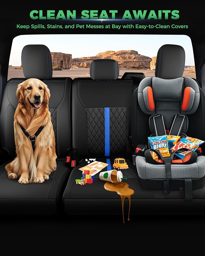 Seat Covers for Multiple Vehicles — Full Set — Black / Blue