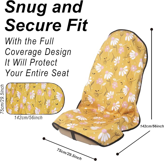 Car Seat Covers — Front Seat — Yellow