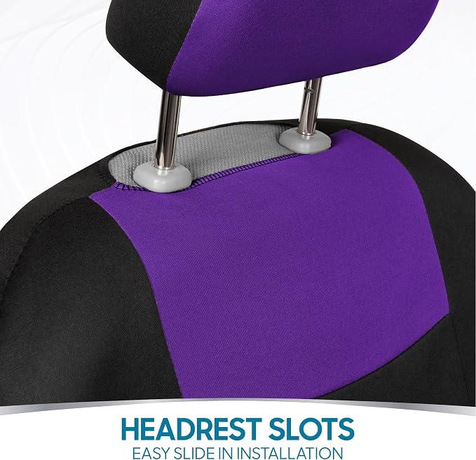 Car Seat Covers — Full Set — Purple / Black