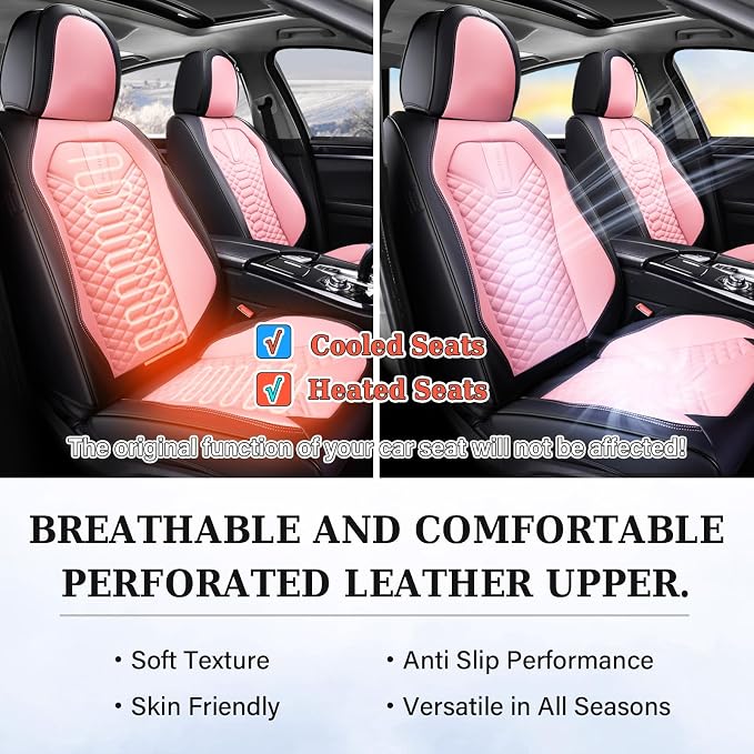 Universal Seat Covers — Full Set — Black / Pink