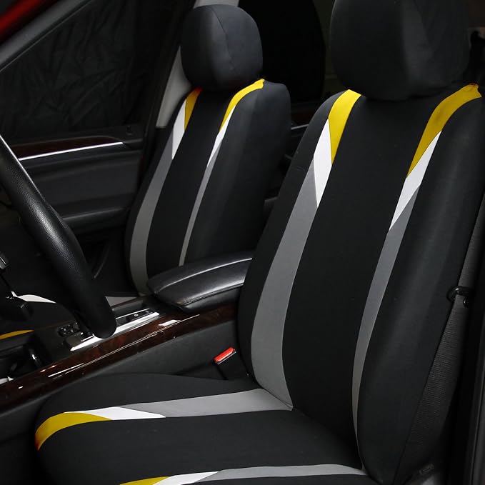 Universal Fabric Seat Covers — Full Set — Yellow