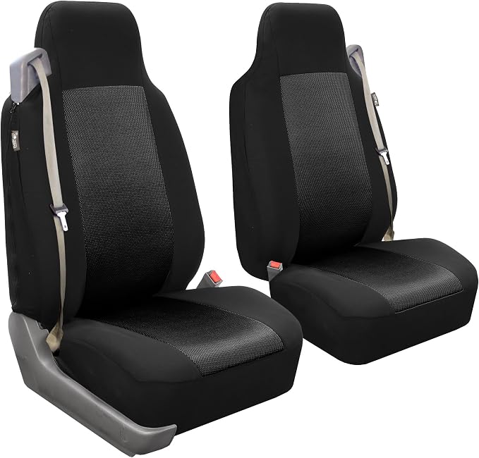 Universal Fabric Seat Covers — Front Seat — Black