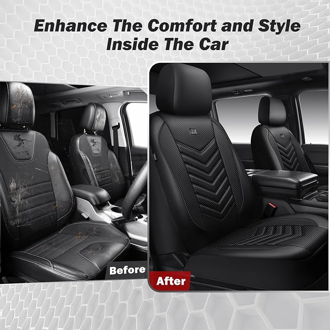 Universal Fabric Seat Covers — Front Seat — Black