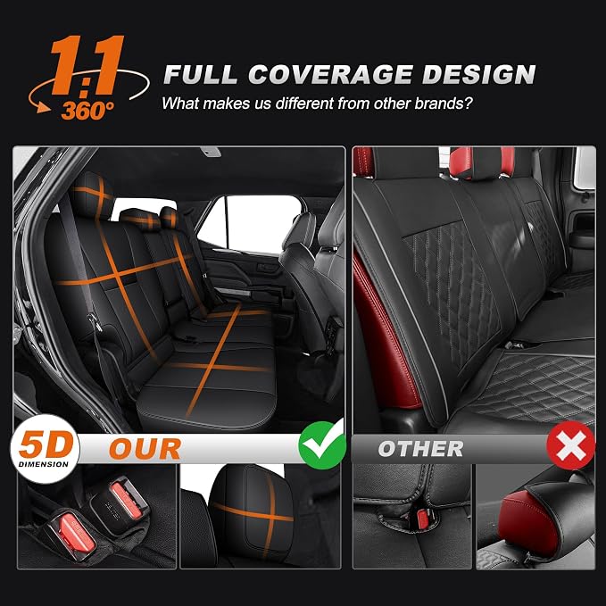 Faux Leather Seat Covers for Toyota 4Runner — Full Set — Black