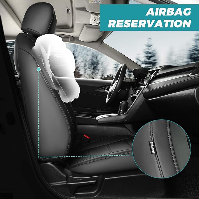 Faux Leather Seat Covers for Honda Civic — Full Set — Black