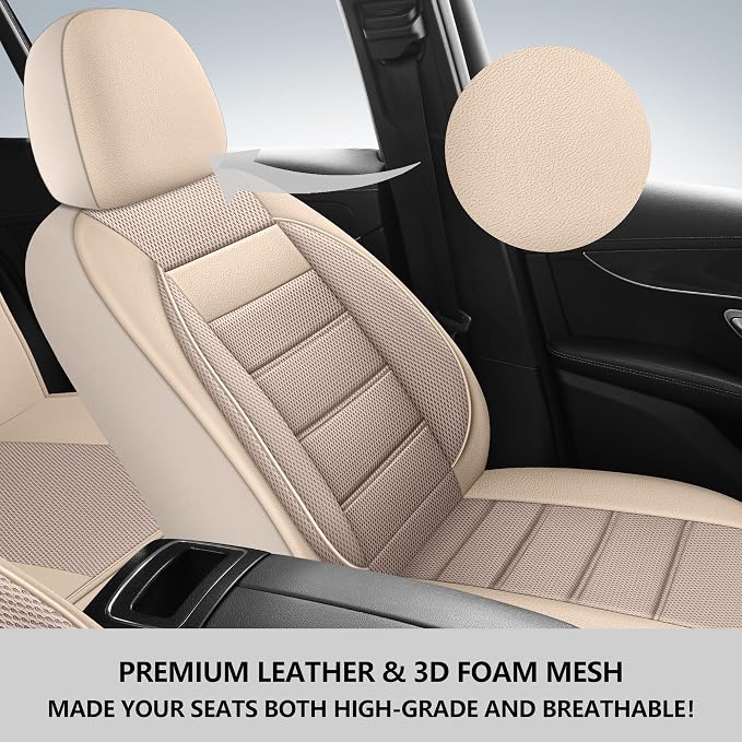 Universal Fabric Seat Covers — Beige