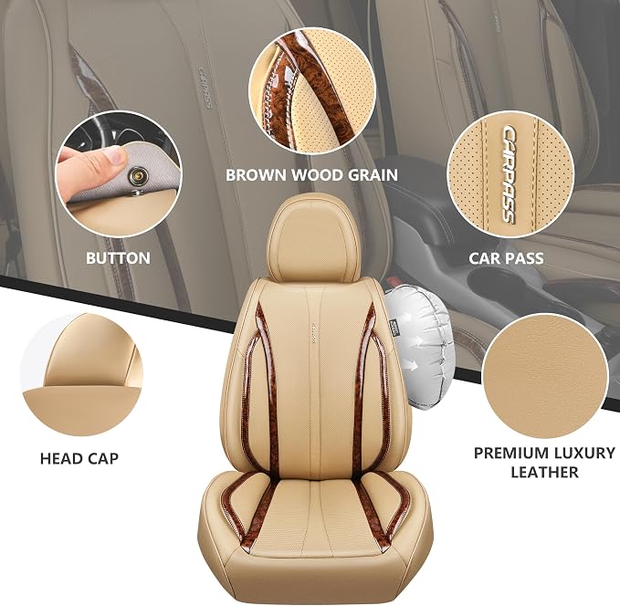 Universal Seat Covers — Full Set — Beige
