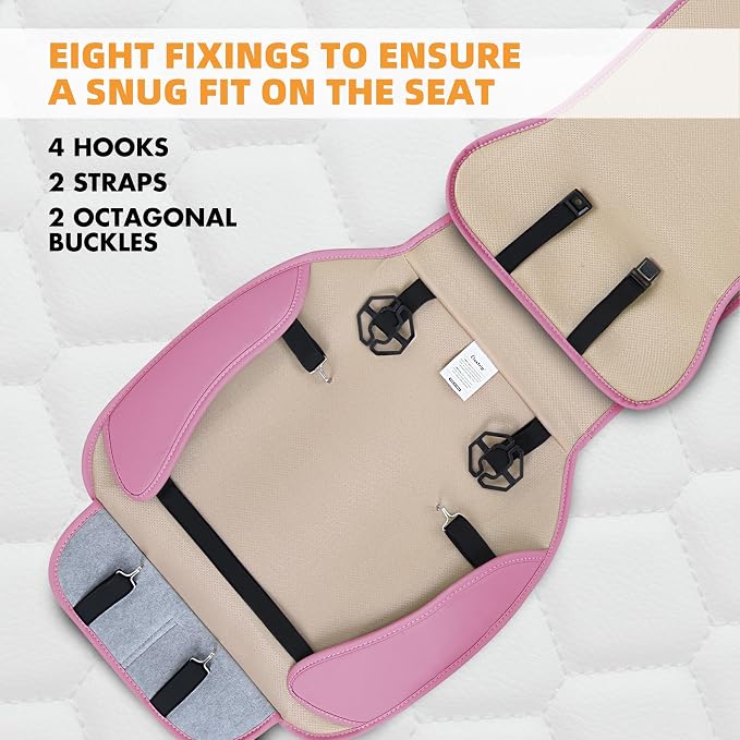 Universal Faux Leather Seat Covers — Front Seat — Pink