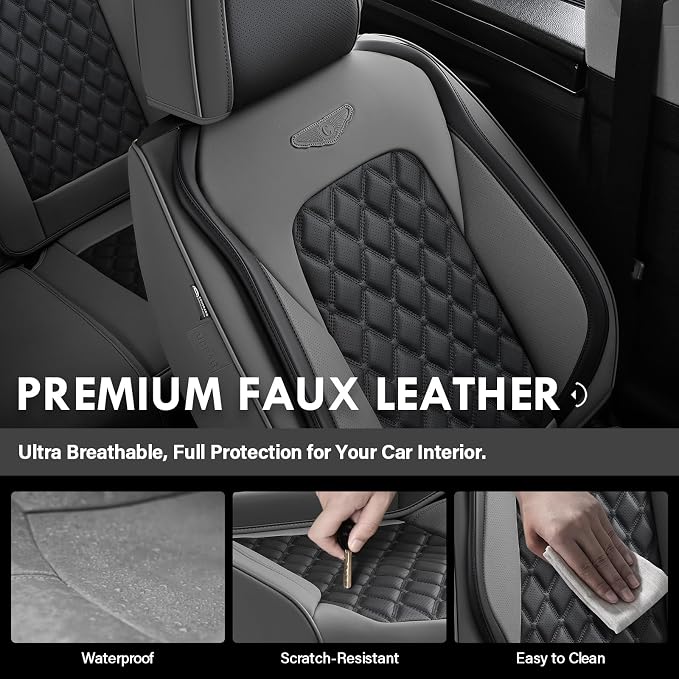 Faux Leather Car Seat Covers — Full Set