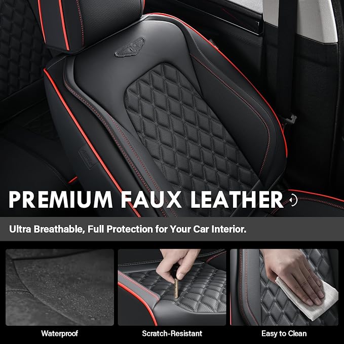Universal Seat Covers — Front Seat — Red / Black
