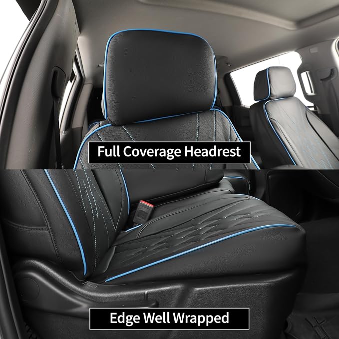 Faux Leather Seat Covers for Chevrolet Silverado — Black / Blue