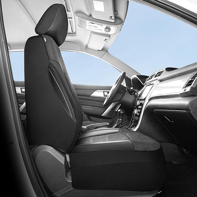 Universal Fabric Seat Covers — Front Seat — Black