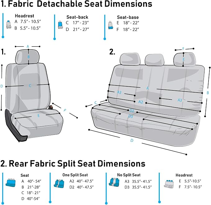 Universal Fabric Seat Covers — Full Set — Orange