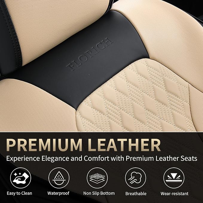 Universal Seat Covers — Full Set — Black / Beige