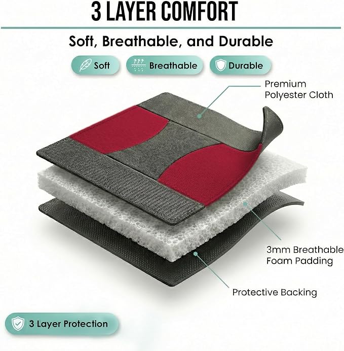 Pet Car Seat Protector — Rear Seat — Burgundy