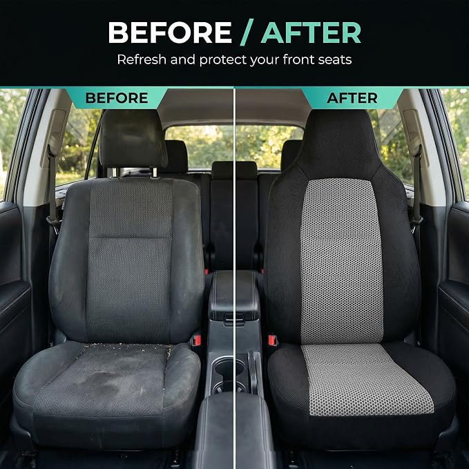 Universal Fabric Seat Covers — Front Seat — Gray