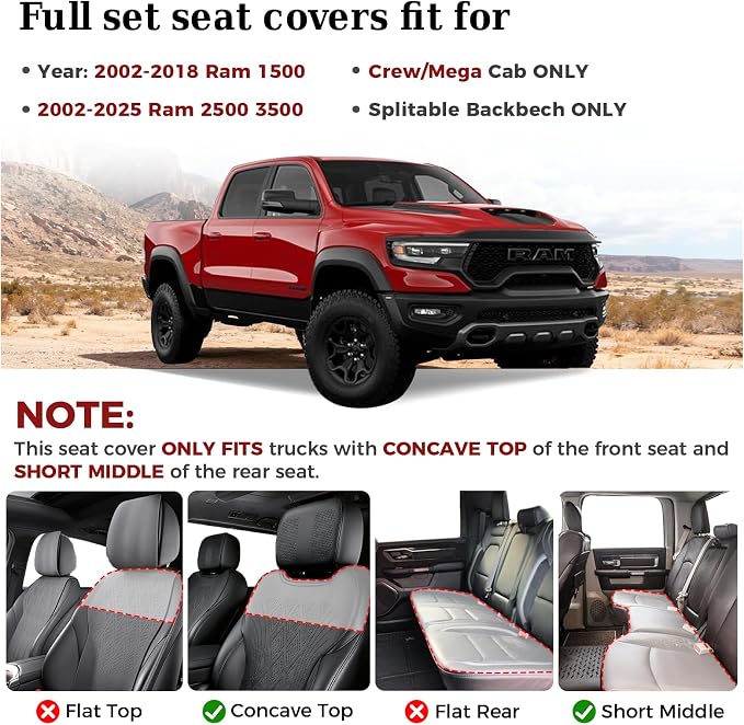 Seat Covers for Multiple Vehicles — Full Set — Red