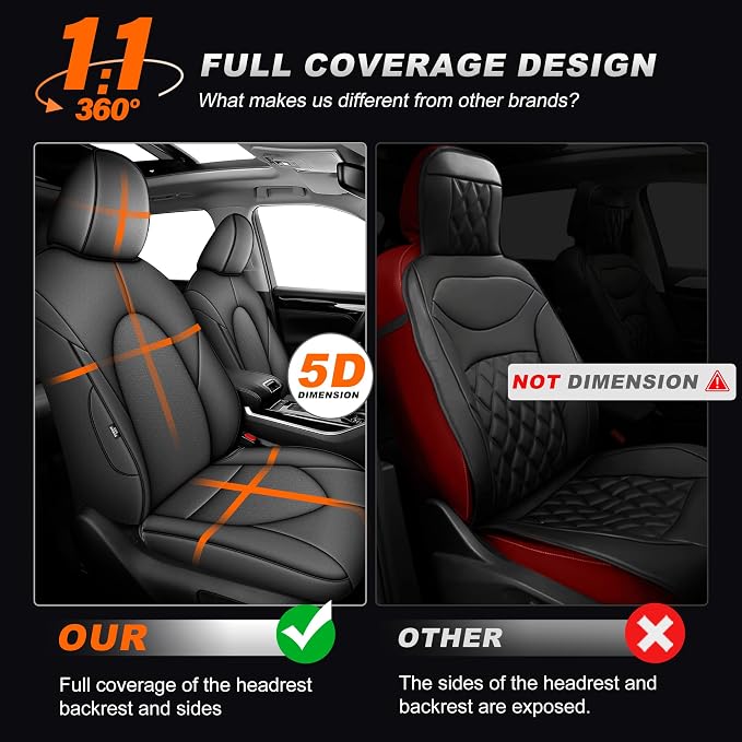 Faux Leather Seat Covers for Toyota Highlander — Full Set