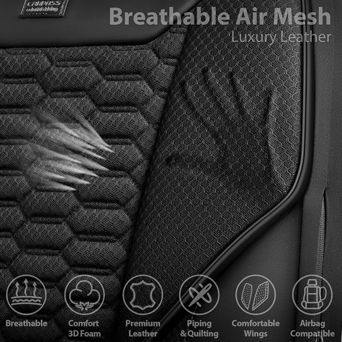 Universal Fabric Seat Covers — Front Seat — Black