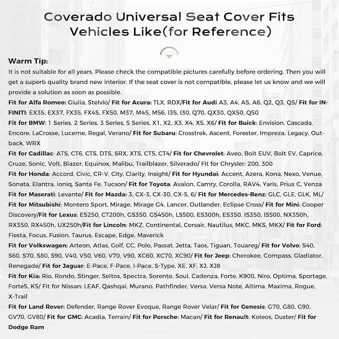 Universal Seat Covers — Front Seat — Black / Blue