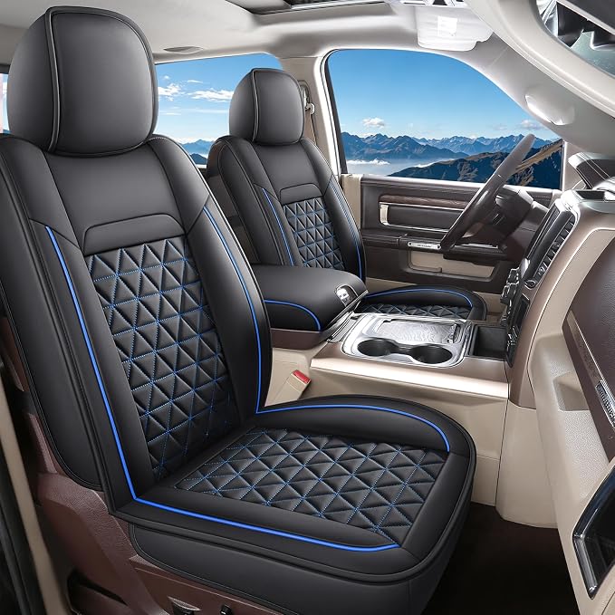 Seat Covers for Multiple Vehicles — Full Set — Black / Blue
