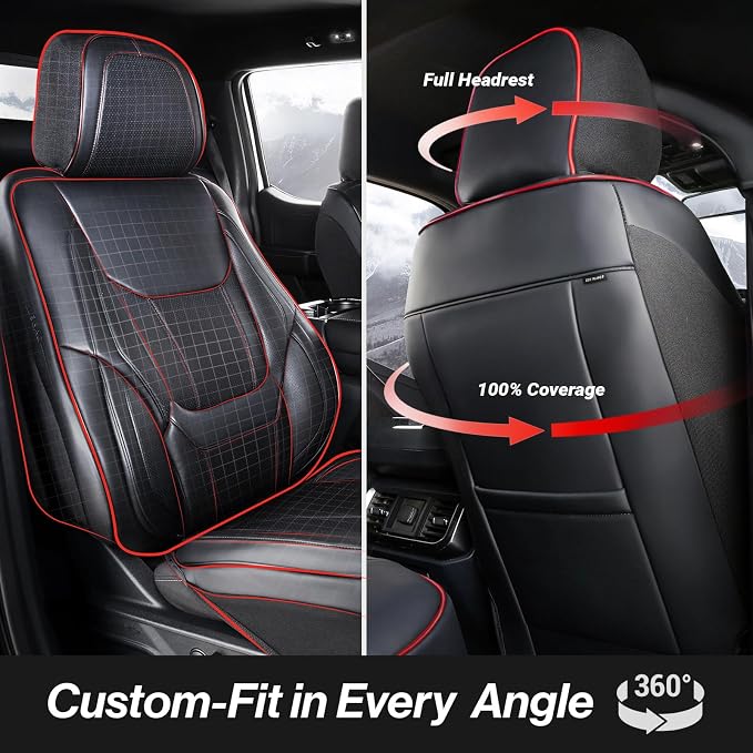 Seat Covers for Ford Ranger — Front Seat — Black / Red