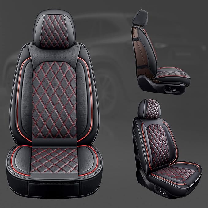 Car Seat Covers — Front Seat — Black / Red