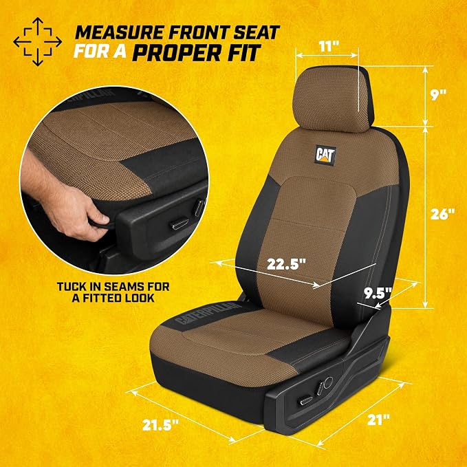 Fabric Seat Covers for Multiple Vehicles — Full Set — Beige