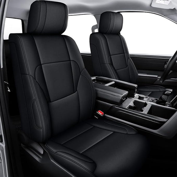 Faux Leather Seat Covers for Toyota Tundra — Full Set — Black