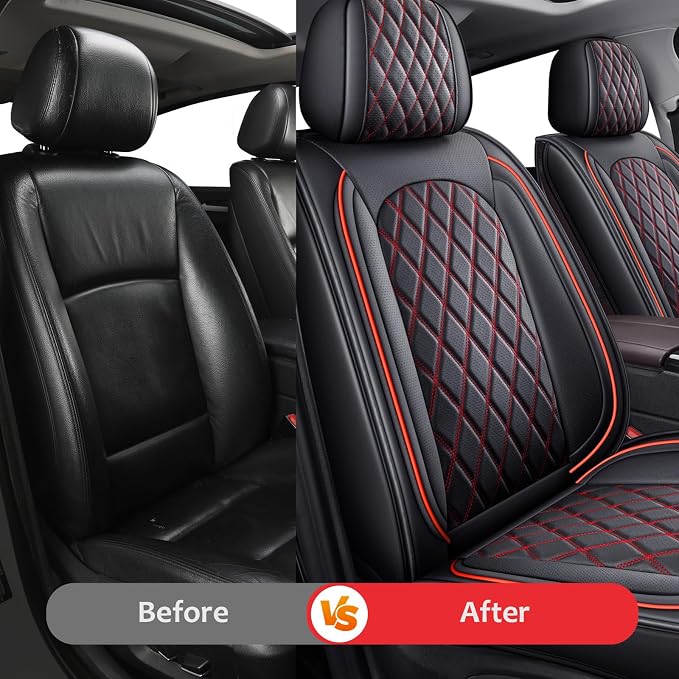 Seat Covers for Multiple Vehicles — Front Seat — Black / Red