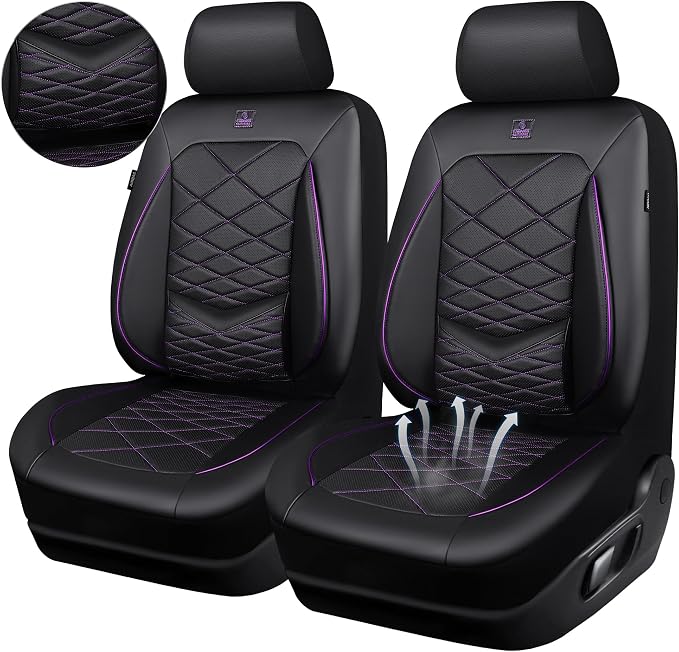 Universal Seat Covers — Front Seat — Black / Purple