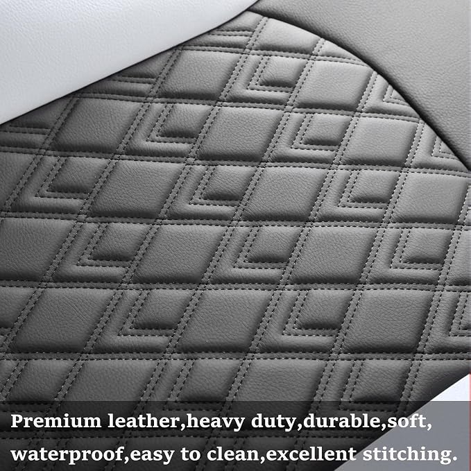 Seat Covers for Chevrolet Silverado / GMC Sierra — Full Set — Black / White