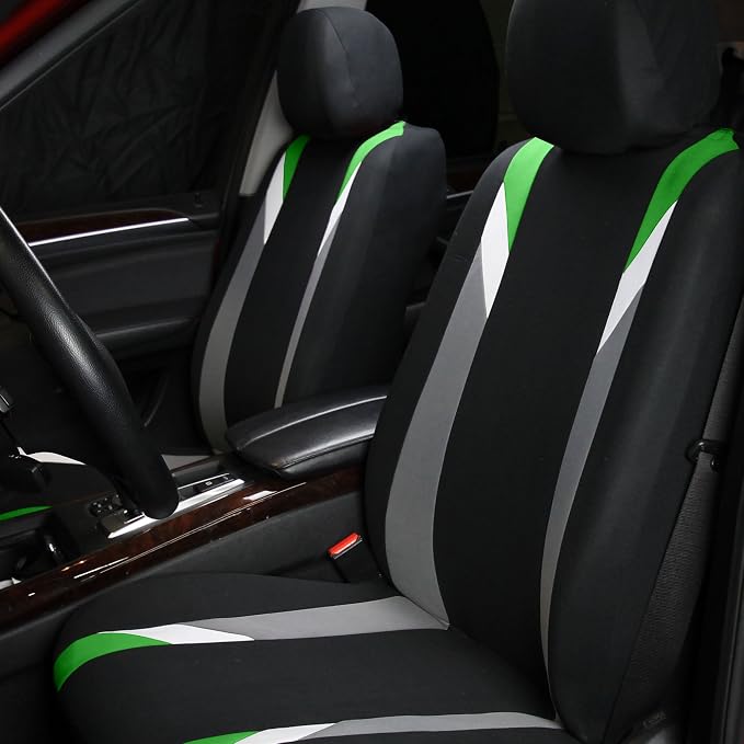 Universal Fabric Seat Covers — Front Seat — Green