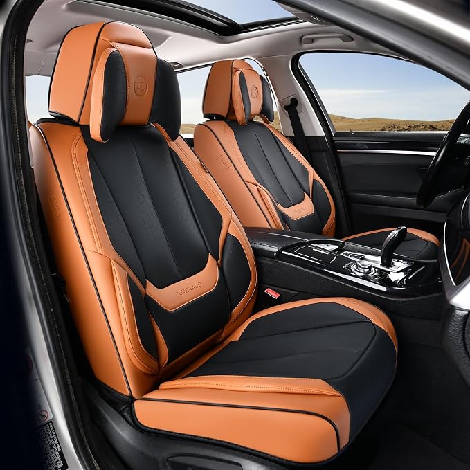 Universal Seat Covers — Full Set — Black / Brown